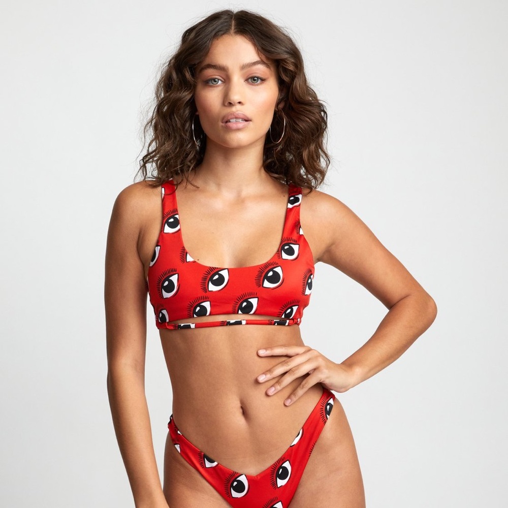 RVCA ROZICH TANK BIKINI TOP - RED
